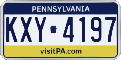 PA license plate KXY4197