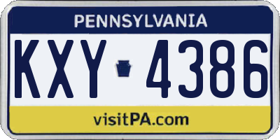 PA license plate KXY4386