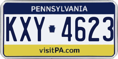 PA license plate KXY4623