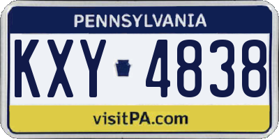 PA license plate KXY4838