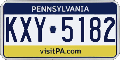 PA license plate KXY5182