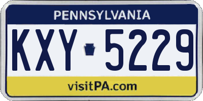 PA license plate KXY5229