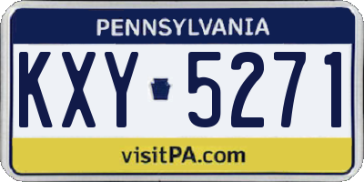 PA license plate KXY5271