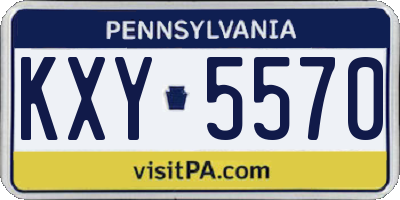 PA license plate KXY5570