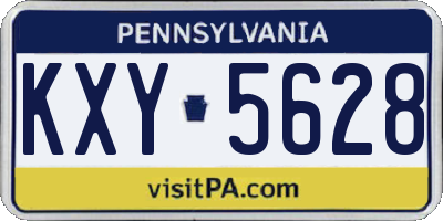 PA license plate KXY5628