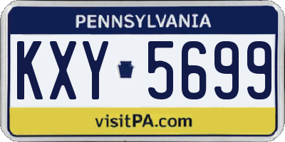 PA license plate KXY5699
