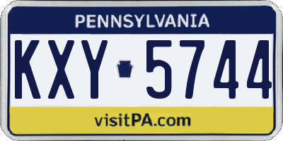 PA license plate KXY5744