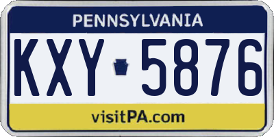 PA license plate KXY5876