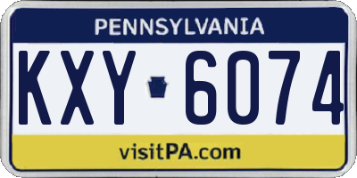 PA license plate KXY6074