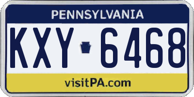 PA license plate KXY6468