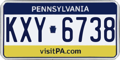 PA license plate KXY6738
