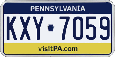 PA license plate KXY7059