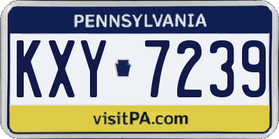 PA license plate KXY7239