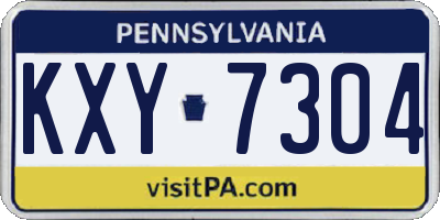PA license plate KXY7304