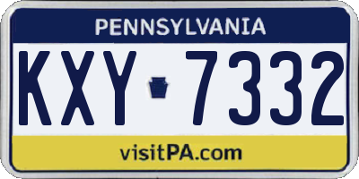 PA license plate KXY7332