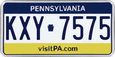 PA license plate KXY7575