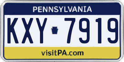 PA license plate KXY7919