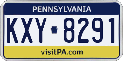 PA license plate KXY8291