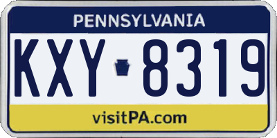 PA license plate KXY8319
