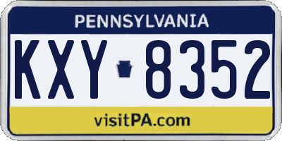 PA license plate KXY8352