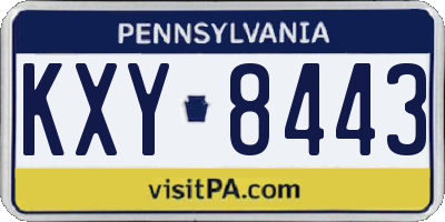 PA license plate KXY8443