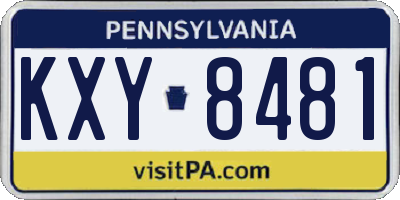 PA license plate KXY8481