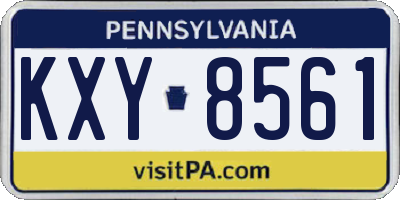 PA license plate KXY8561