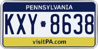 PA license plate KXY8638