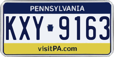 PA license plate KXY9163
