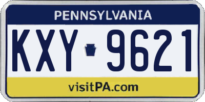 PA license plate KXY9621
