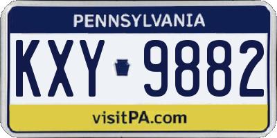 PA license plate KXY9882