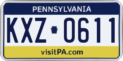 PA license plate KXZ0611