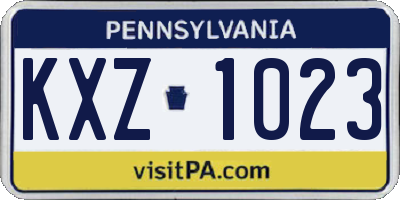 PA license plate KXZ1023