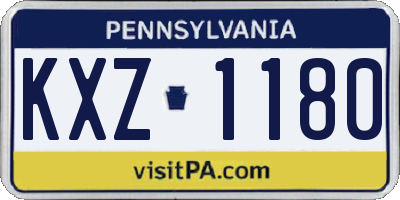 PA license plate KXZ1180