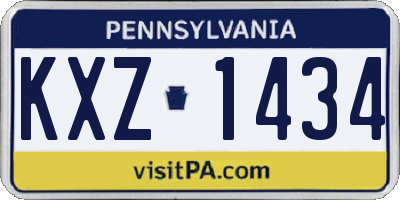 PA license plate KXZ1434