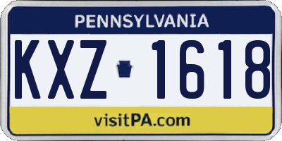 PA license plate KXZ1618