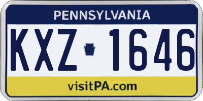 PA license plate KXZ1646