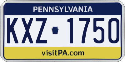PA license plate KXZ1750