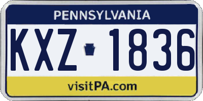 PA license plate KXZ1836