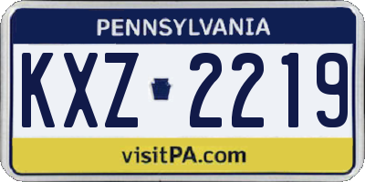 PA license plate KXZ2219