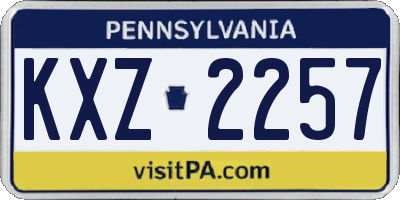 PA license plate KXZ2257