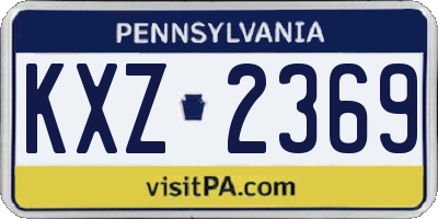 PA license plate KXZ2369
