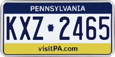 PA license plate KXZ2465