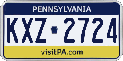 PA license plate KXZ2724