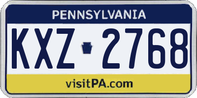 PA license plate KXZ2768