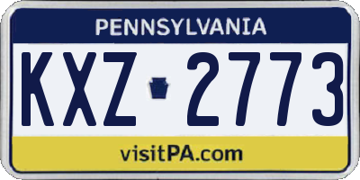 PA license plate KXZ2773