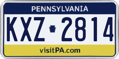 PA license plate KXZ2814