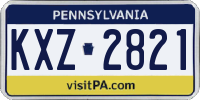 PA license plate KXZ2821