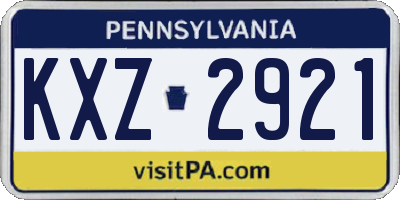 PA license plate KXZ2921