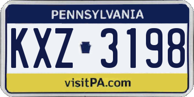PA license plate KXZ3198